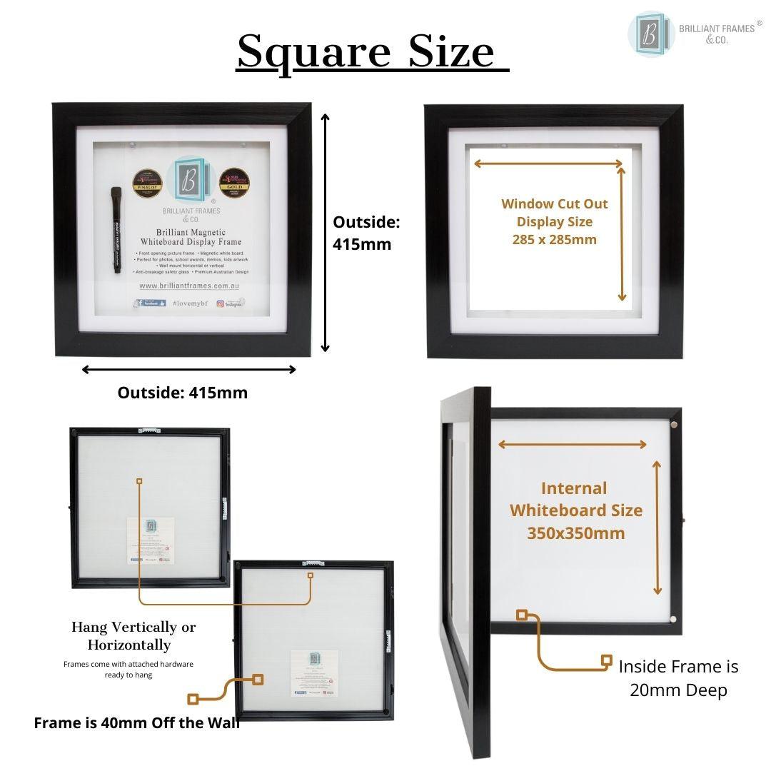 Square 30cms Brilliant Frame | Picture Frame + Magnetic Whiteboard - Brilliant Frames & Co