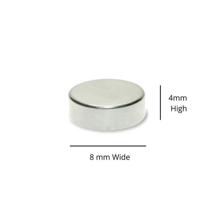 Silver Button Magnet - Set of 4