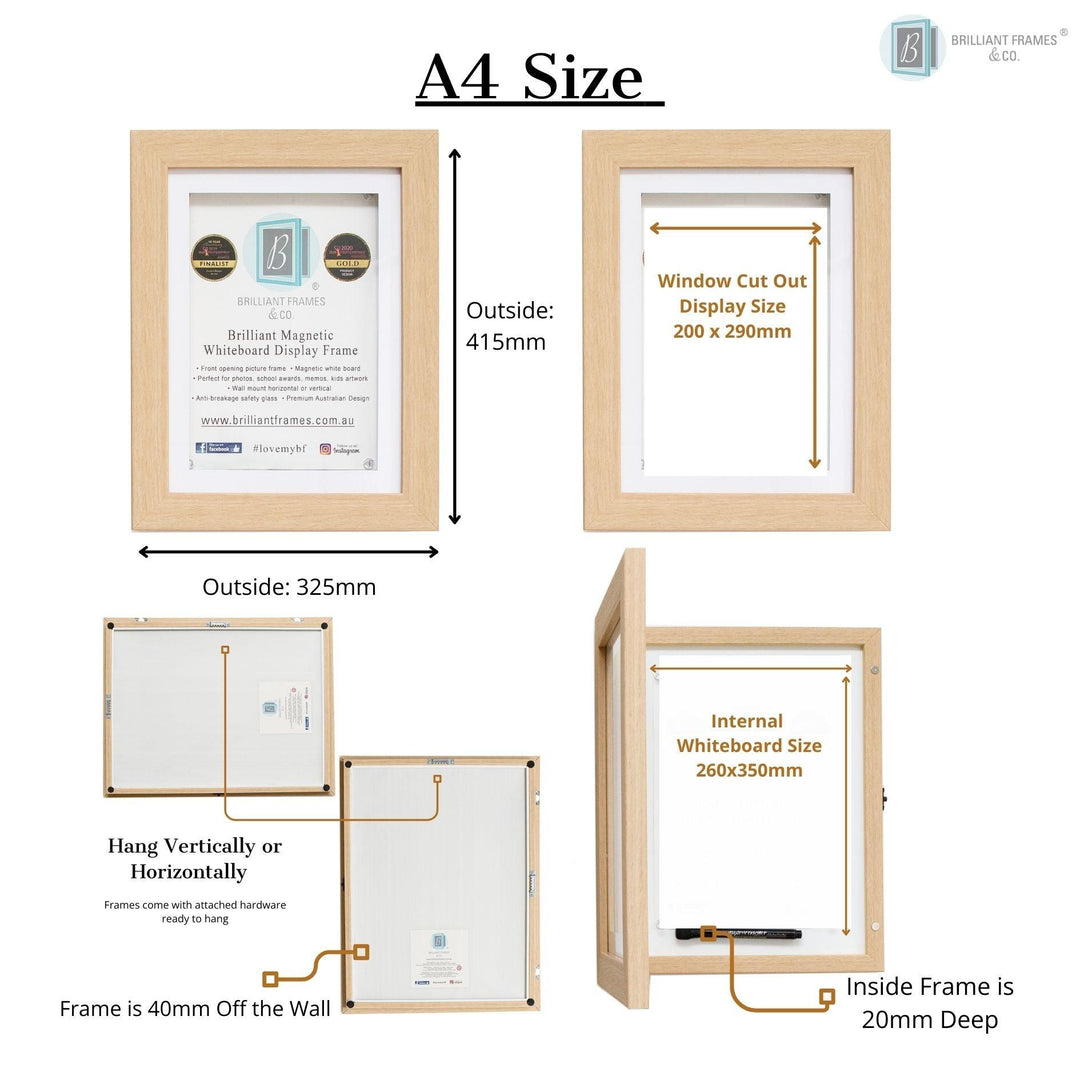 A4_Brilliant_Frames_Oak_Magnetic_Whiteboard