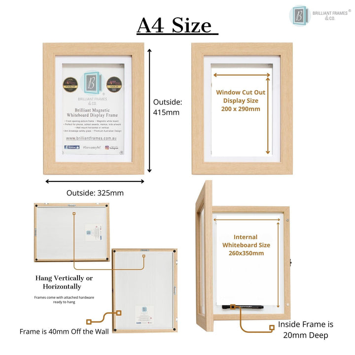 A4_Brilliant_Frames_Oak_Magnetic_Whiteboard