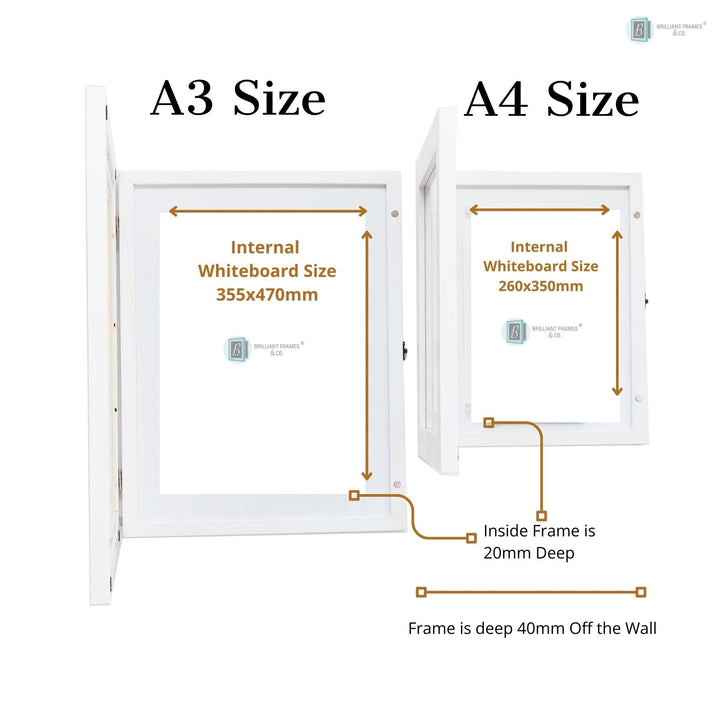 A3 and A4 Brilliant Frame bundle – magnetic frames for large and small artwork, awards, and keepsakes.