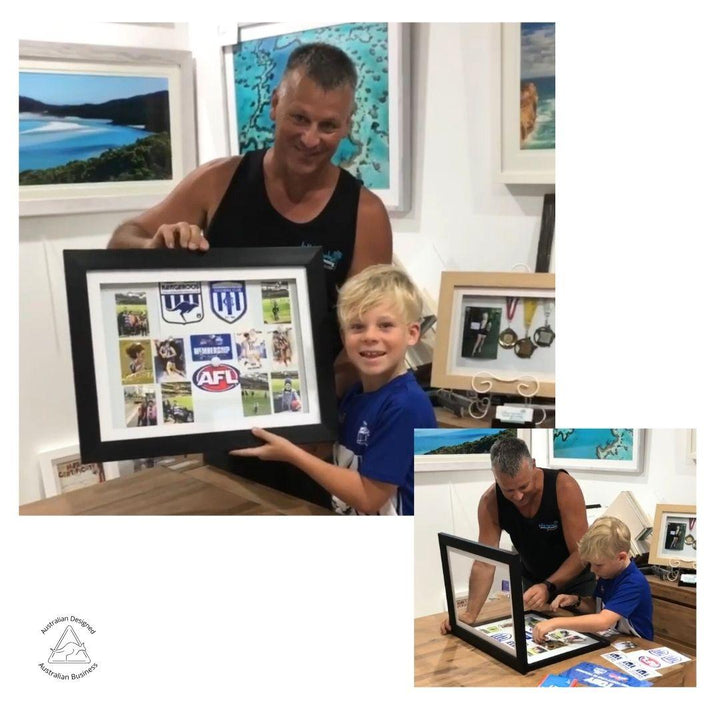 A3 Brilliant Frame in oak, white, or black – magnetic front-opening frame for artwork, medals, and certificates.