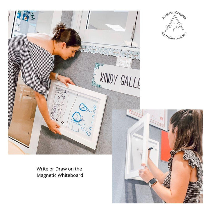 A3 Brilliant Frame in oak, white, or black – magnetic front-opening frame for artwork, medals, and certificates.