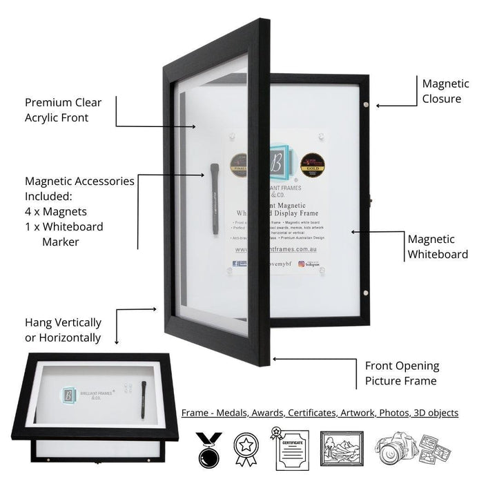 A4 Brilliant Frame – magnetic front-opening picture frame for children’s art, certificates, and memorabilia.