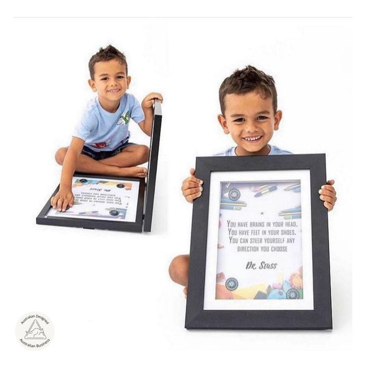 A4 Brilliant Frame – magnetic front-opening picture frame for children’s art, certificates, and memorabilia.