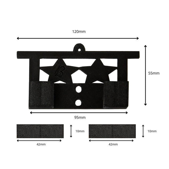 Large black magnetic medal holder – pin mount for displaying 3 to 5 medals in Brilliant Frames.