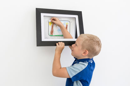 A4 Black Front Opening Picture Frame + Magnetic Whiteboard