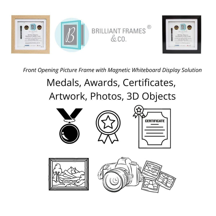 Set of four Square Brilliant Frames – perfect for grouped medal or small art displays