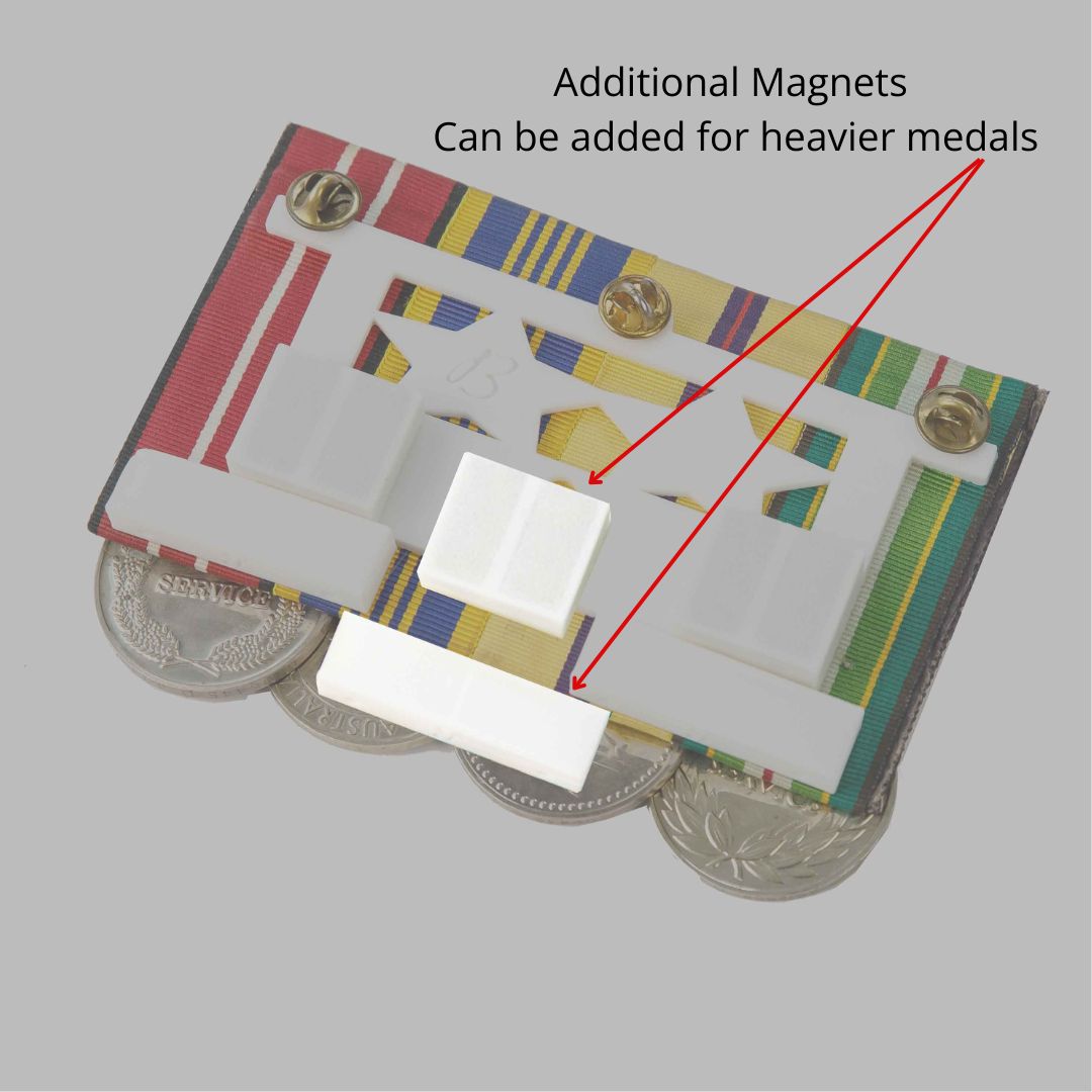 Extra magnets for medal holder pin mounts – enhance grip and positioning in Brilliant Frames.