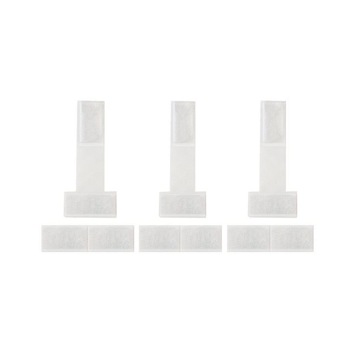 Set of 3 white brooch-style magnetic medal holders – for displaying brooch-mounted medals