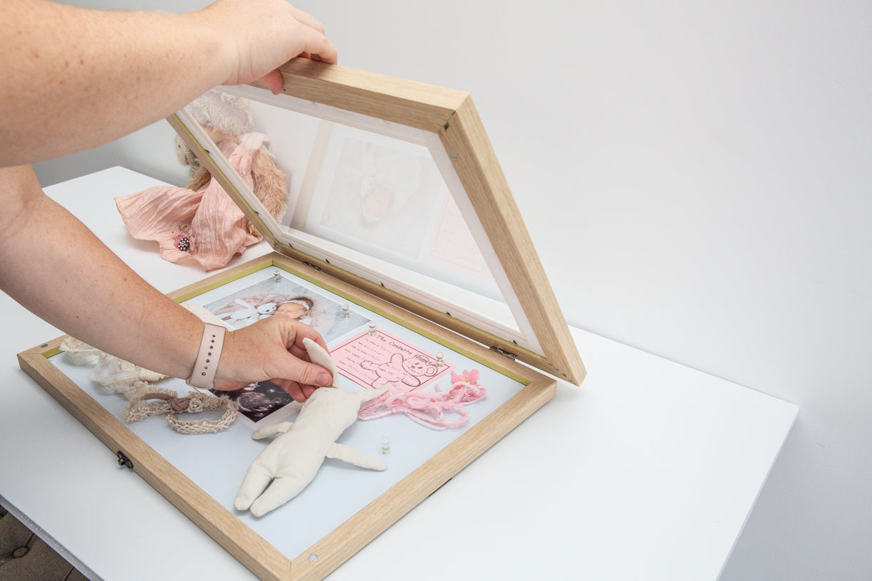 A3 Oak Front Opening Picture Frame + Magnetic Whiteboard
