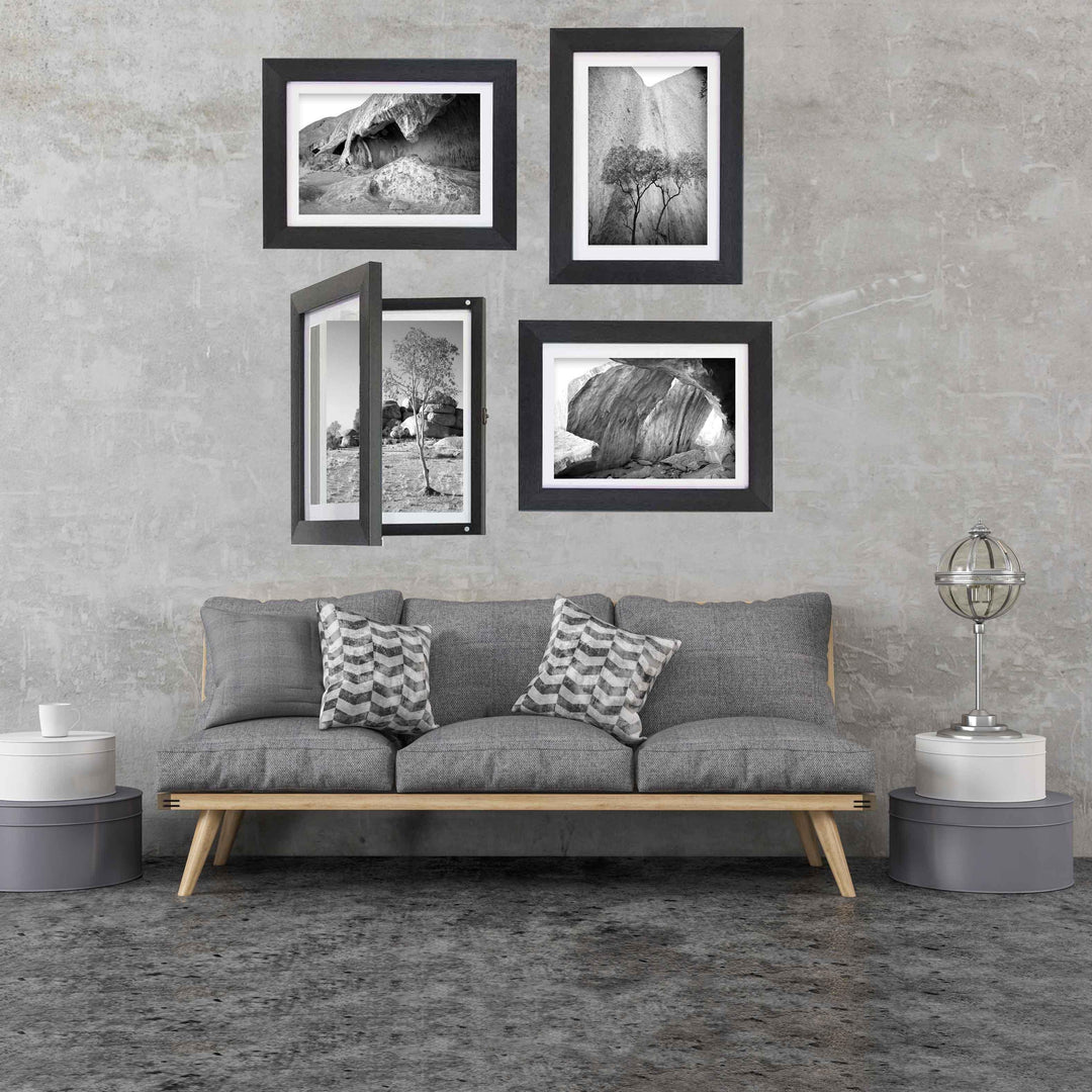 Set of four A3 Brilliant Frames – magnetic display frames for family artwork, school projects, or medals.