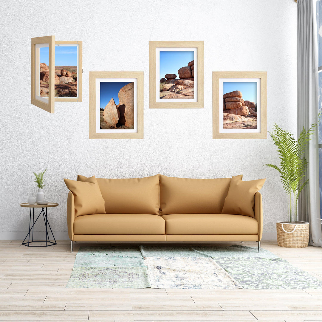 Set of four A3 Brilliant Frames – magnetic display frames for family artwork, school projects, or medals.