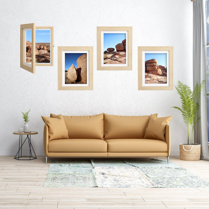 Set of four A3 Brilliant Frames – magnetic display frames for family artwork, school projects, or medals.