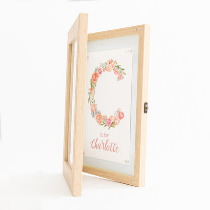 a4 oak front opening picture frame 