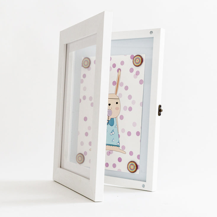 a4 white front opening picture frame 